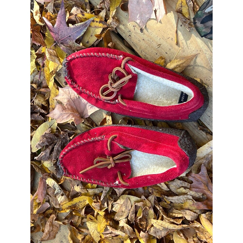 House Slippers Womens Moccasins Slippers Fur Lands End size 5M new